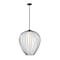 Z-Lite Savanti Pendant, 1-Light, 22 In.W x 25.5 In.H, Matte Black/White Opal 7507-22MB - alternate 1